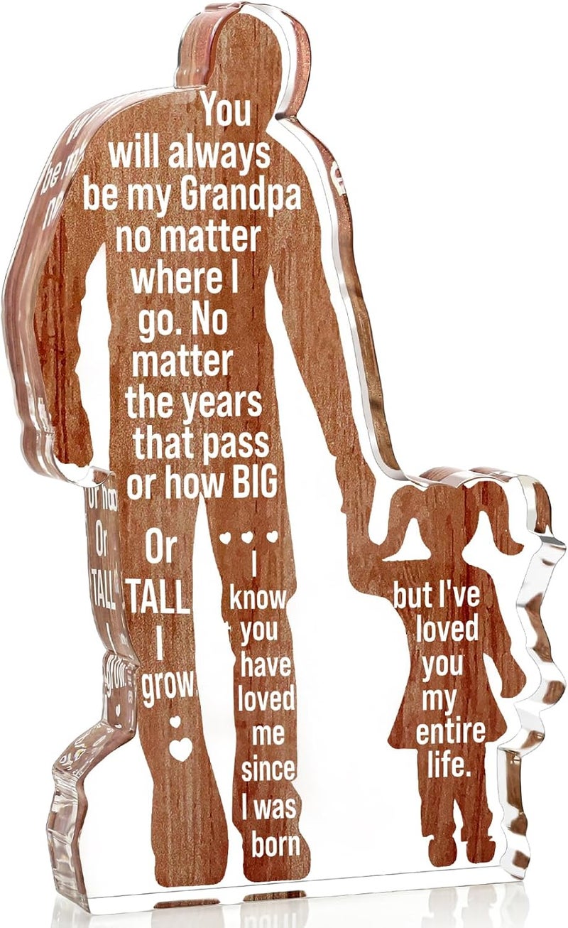 LuoHere Grandpa Gifts from Granddaughter Grandpa Birthday Fathers Day Idea Gifts Best Grandpa Ever Gifts to My Great Grandpa Christmas Father's Day Grandparents Gifts Granddad Papa Plaque Sign - Image 1